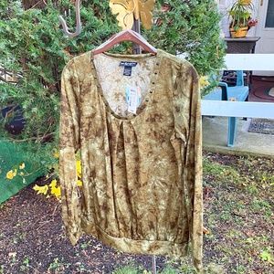 Multi Color Green & Brown Blouse